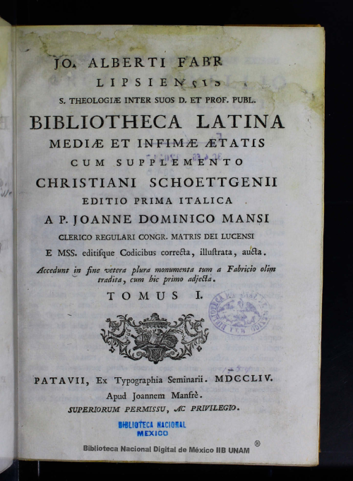Imagen de Bibliotheca latina mediae et infimae aetalis cum supplemento Christiani Schoettgenii