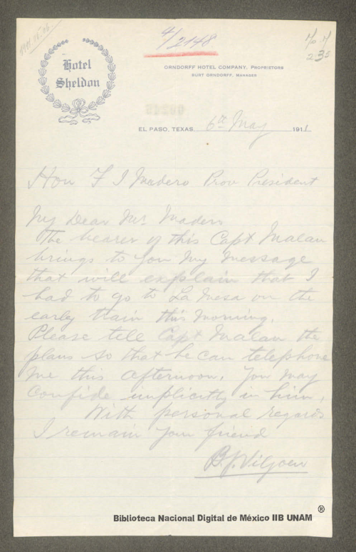 Imagen de Carta de B. J. Viljoen, el capitán Malan le dará un mensaje