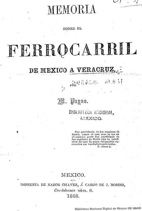 Imagen de Memoria sobre el ferrocarril de México a Veracruz