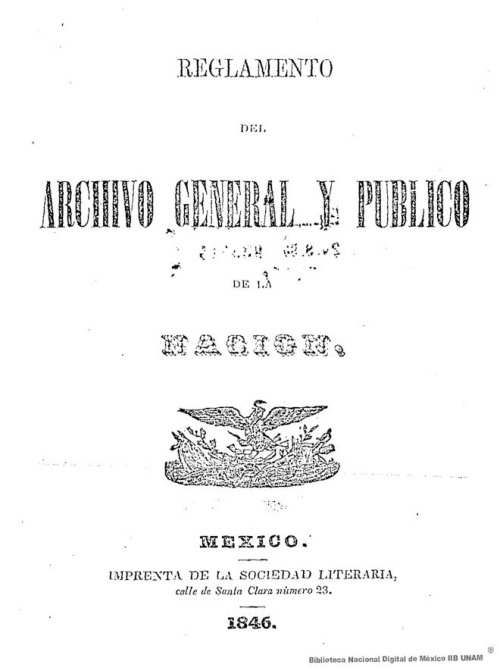 Imagen de Reglamento del Archivo General y Publico de la Nación
