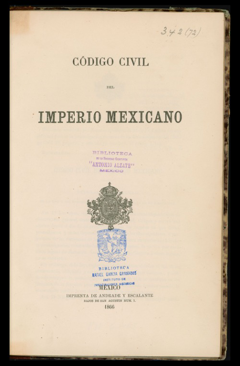 Imagen de Código civil del Imperio Mexicano (propio)