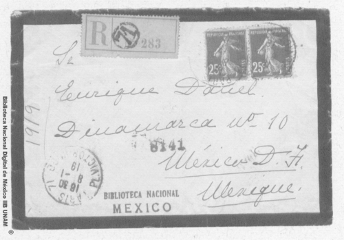 Imagen de Sobre postal dirigido al Sr. Enrique Danel en México