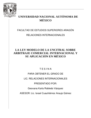 La Ley modelo de la uncitral sobre arbitraje comercial internacional y su  aplicación en México