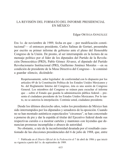 Imagen de La revisión del formato del informe presidencial en México (propio)