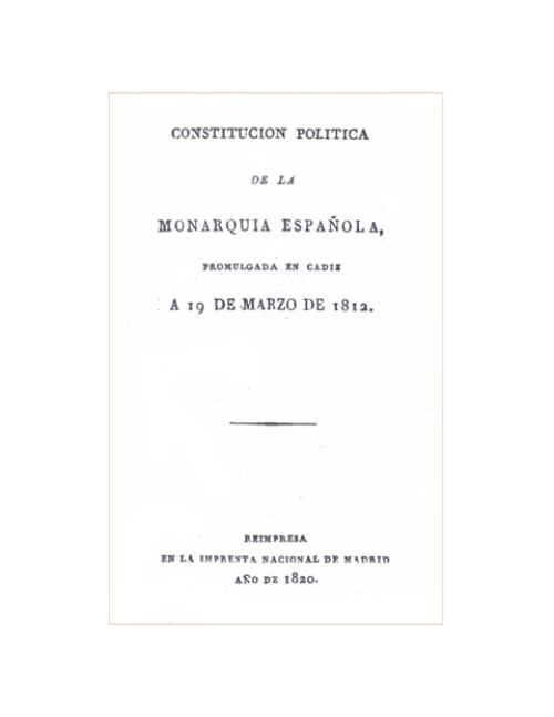 Imagen de Constitución Política de la Monarquía Española. Promulgada en Cádiz, 19 de marzo de 1812 (propio)