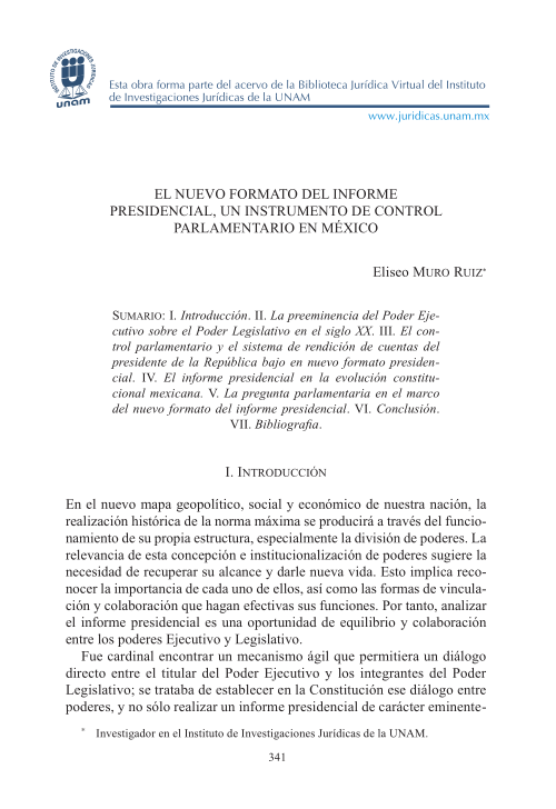 Imagen de El nuevo formato del informe presidencial, un instrumento de control parlamentario en México (propio)