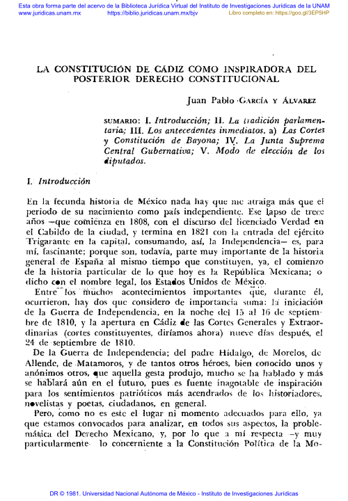 Imagen de La Constitución de Cádiz como inspiradora de posterior derecho constitucional (propio)
