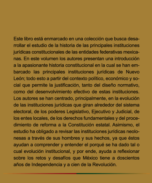 Imagen de Nuevo León. Historia de las instituciones jurídicas (propio)