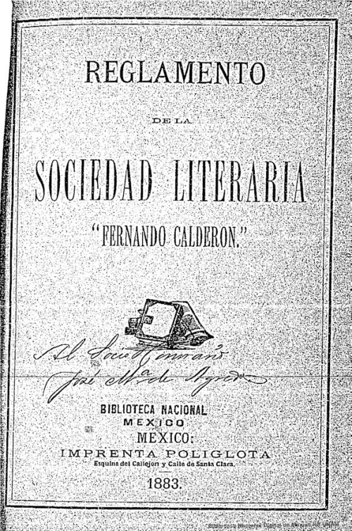Imagen de Reglamento de la Sociedad Literaria "Fernando Calderón"