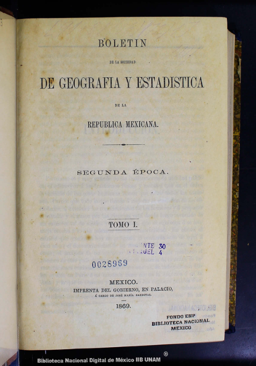 Imagen de Boletín de la Sociedad de Geografía y Estadística de la República Mexicana